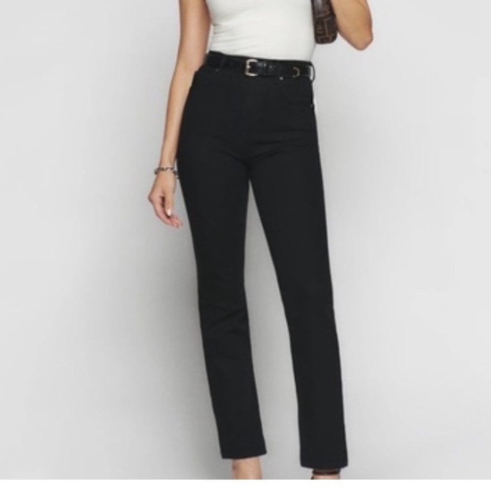 Reformation Liza Black 26 Jeans Cropped